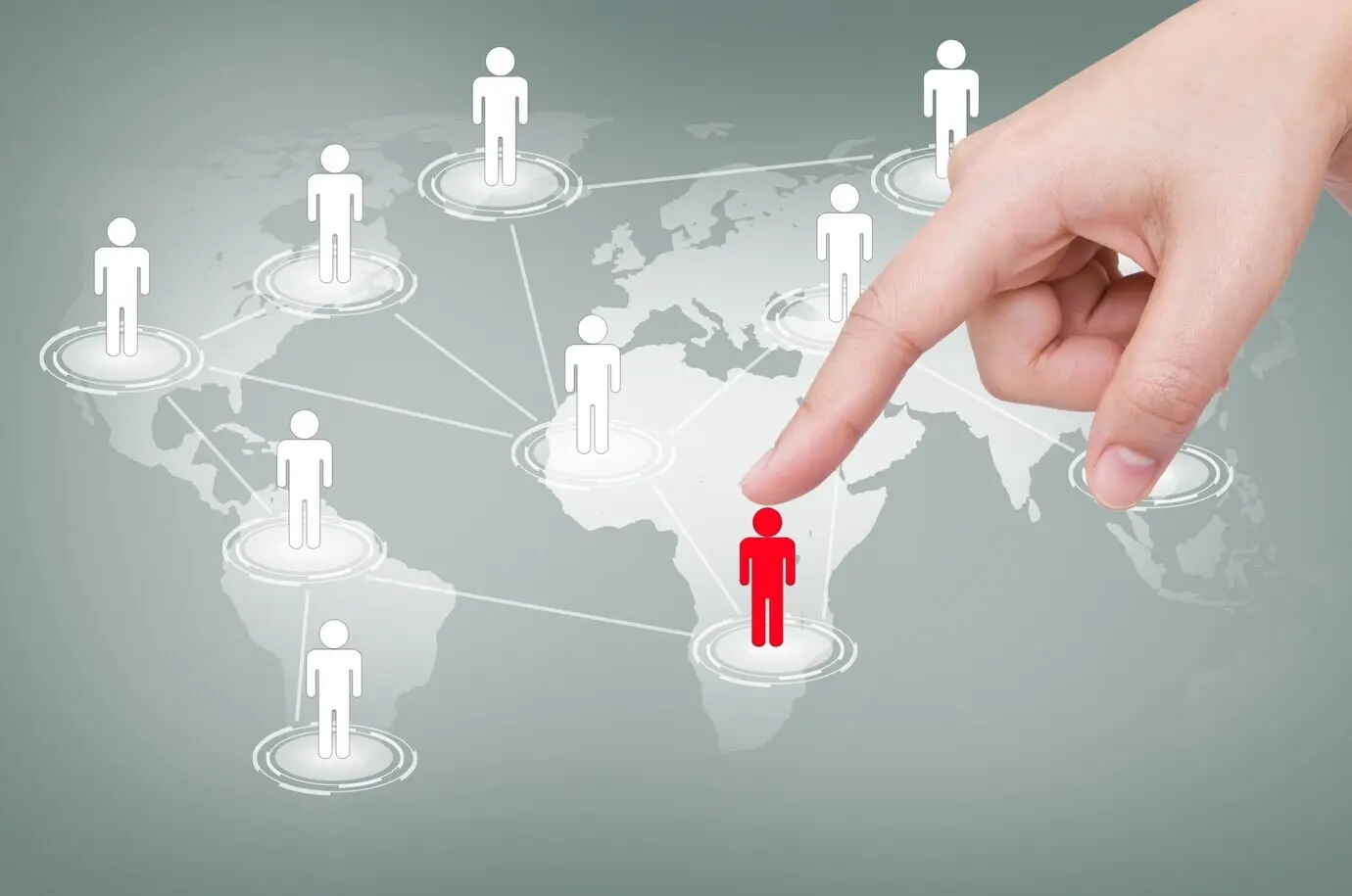 Карта мира с взаимосвязанными иконками